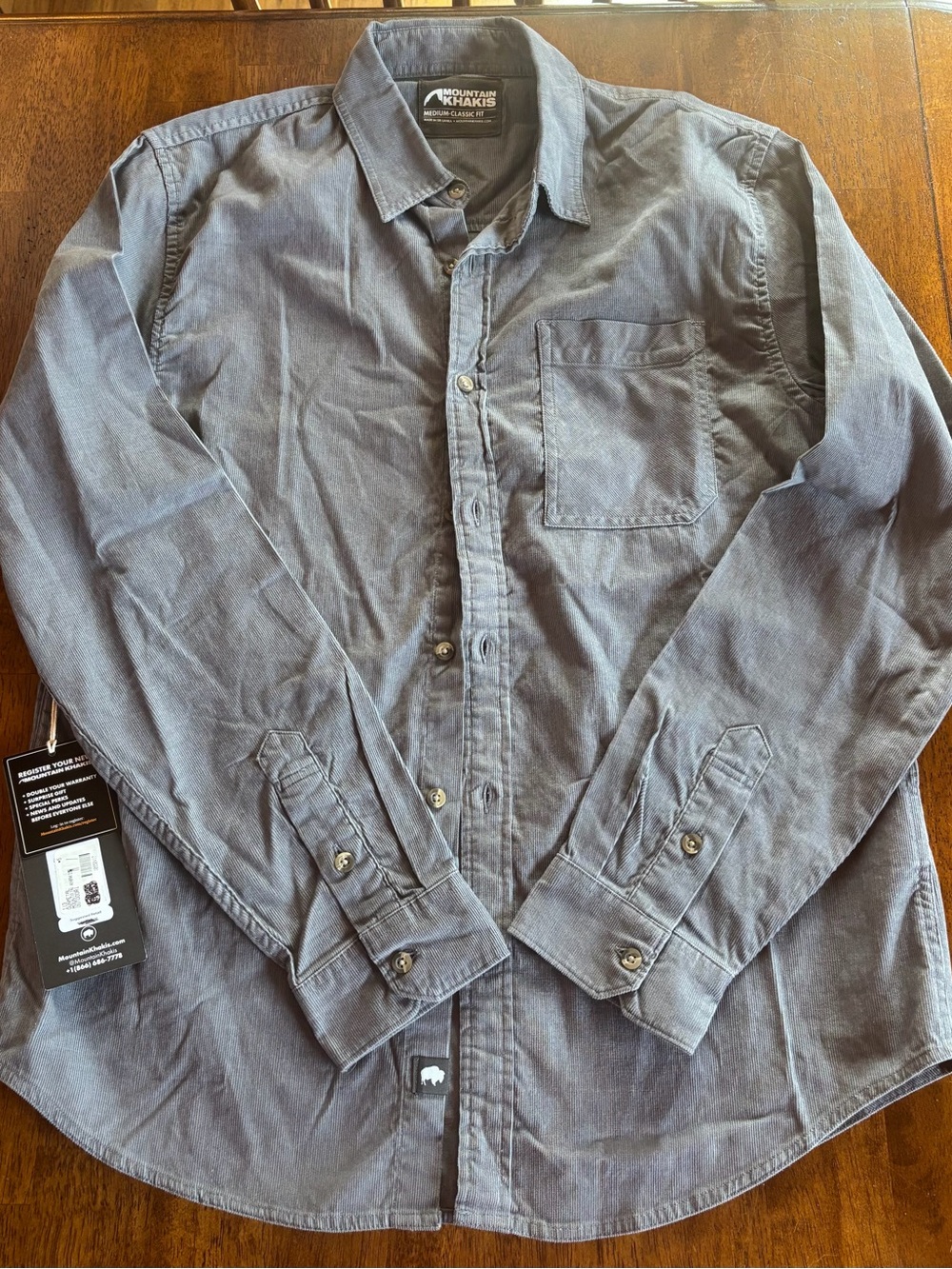 NWT Mountain Khakis Corduroy Shirt  Classic Fit